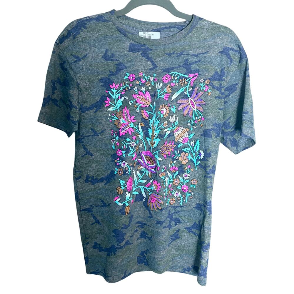 Sterling Kreek Floral Graphic Camo Tee Medium Western Boho Boutique Shirt